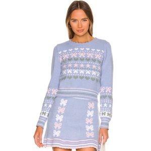 LOVESHACKFANCY Zaheer Pullover Sweater and Skirt set of 2 NWT